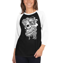 Load image into Gallery viewer, Unisex - BTR Skull 3/4 sleeve Baseball T
