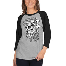 Load image into Gallery viewer, Unisex - BTR Skull 3/4 sleeve Baseball T
