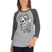 Load image into Gallery viewer, Unisex - BTR Skull 3/4 sleeve Baseball T
