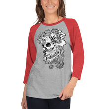 Load image into Gallery viewer, Unisex - BTR Skull 3/4 sleeve Baseball T
