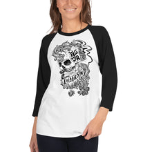 Load image into Gallery viewer, Unisex - BTR Skull 3/4 sleeve Baseball T
