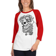 Load image into Gallery viewer, Unisex - BTR Skull 3/4 sleeve Baseball T
